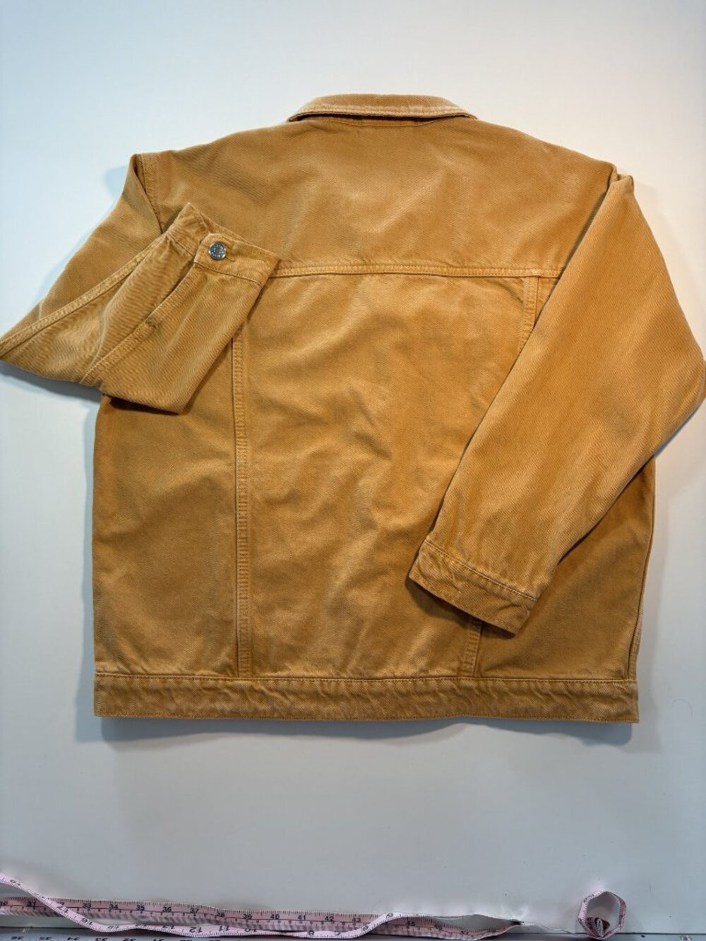 Monki Mustard Yellow Oversized Denim Jacket XS Boxy Relaxed Cotton Trucker - Picture 5 of 10